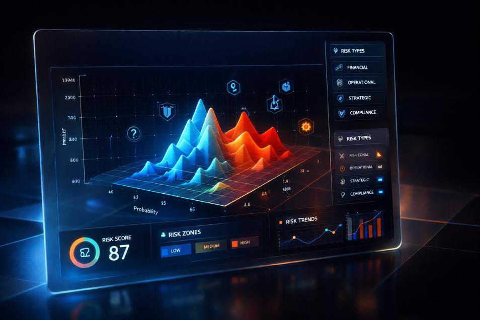 Risk analyst monitoring portfolio data